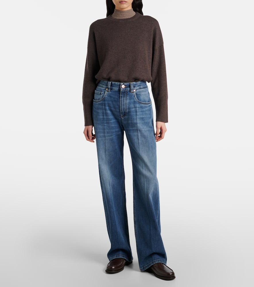 Low-rise straight jeans