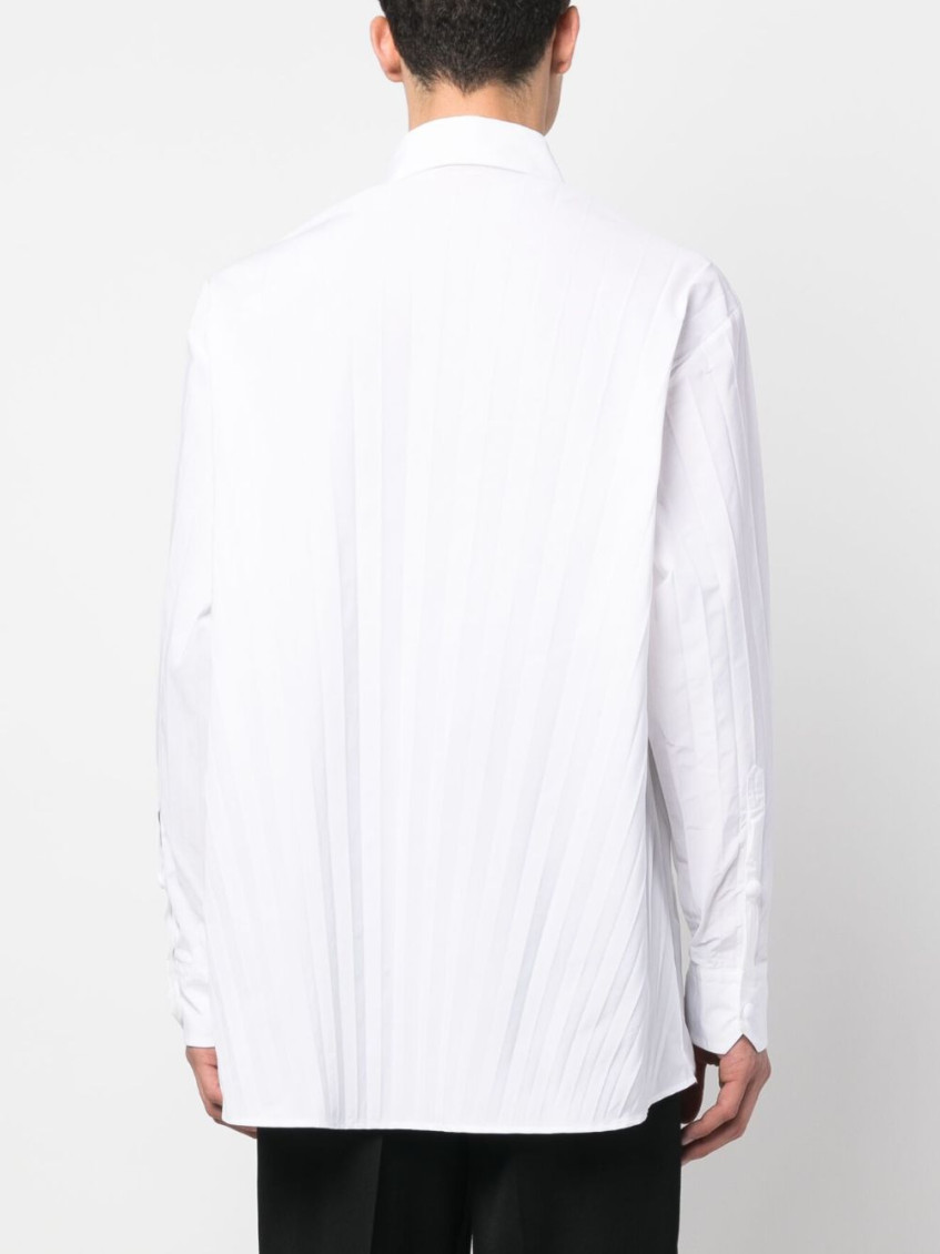 Pleated Cotton-blend Shirt