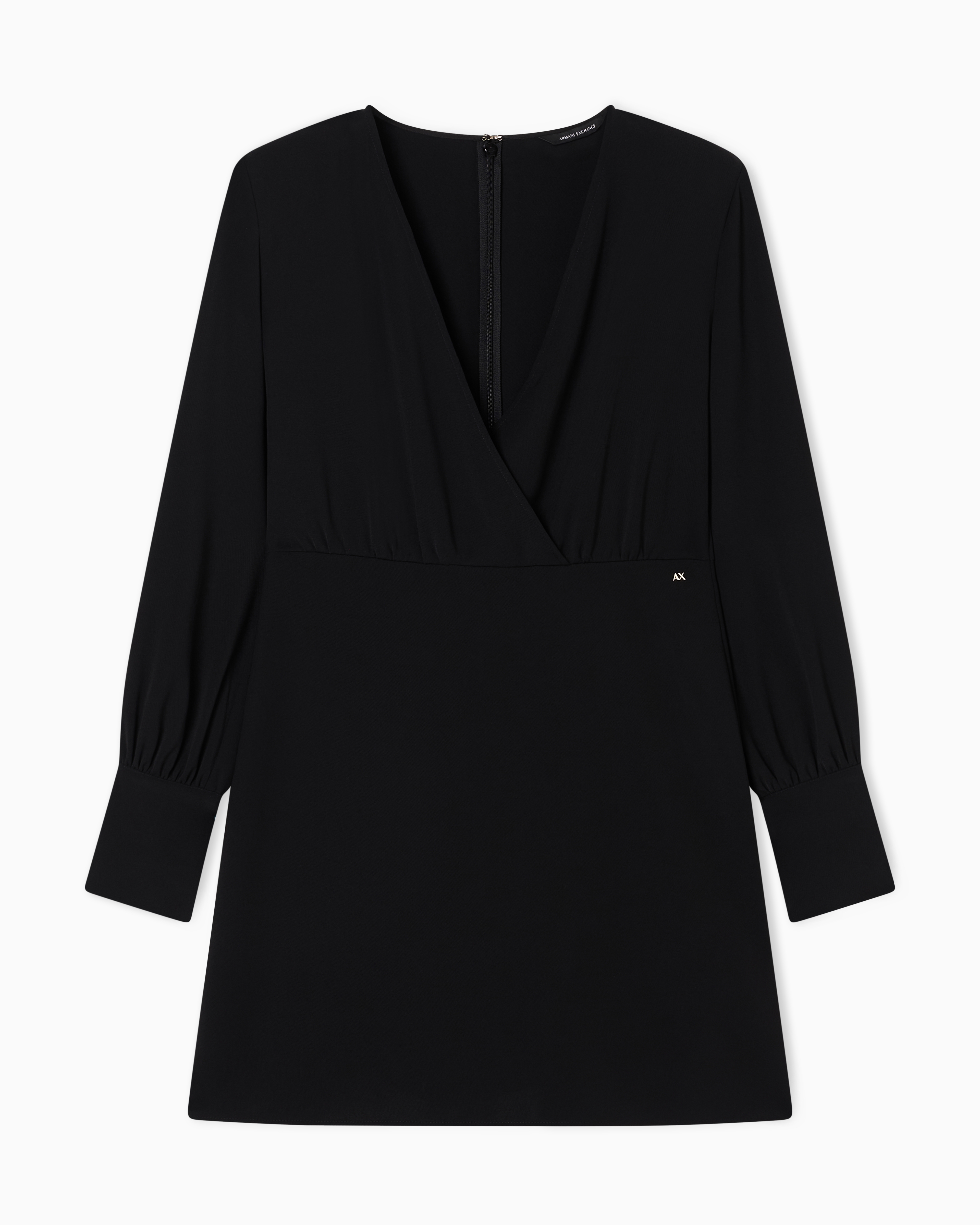 Short Twill Dress with Gold Detail on the Cuffs