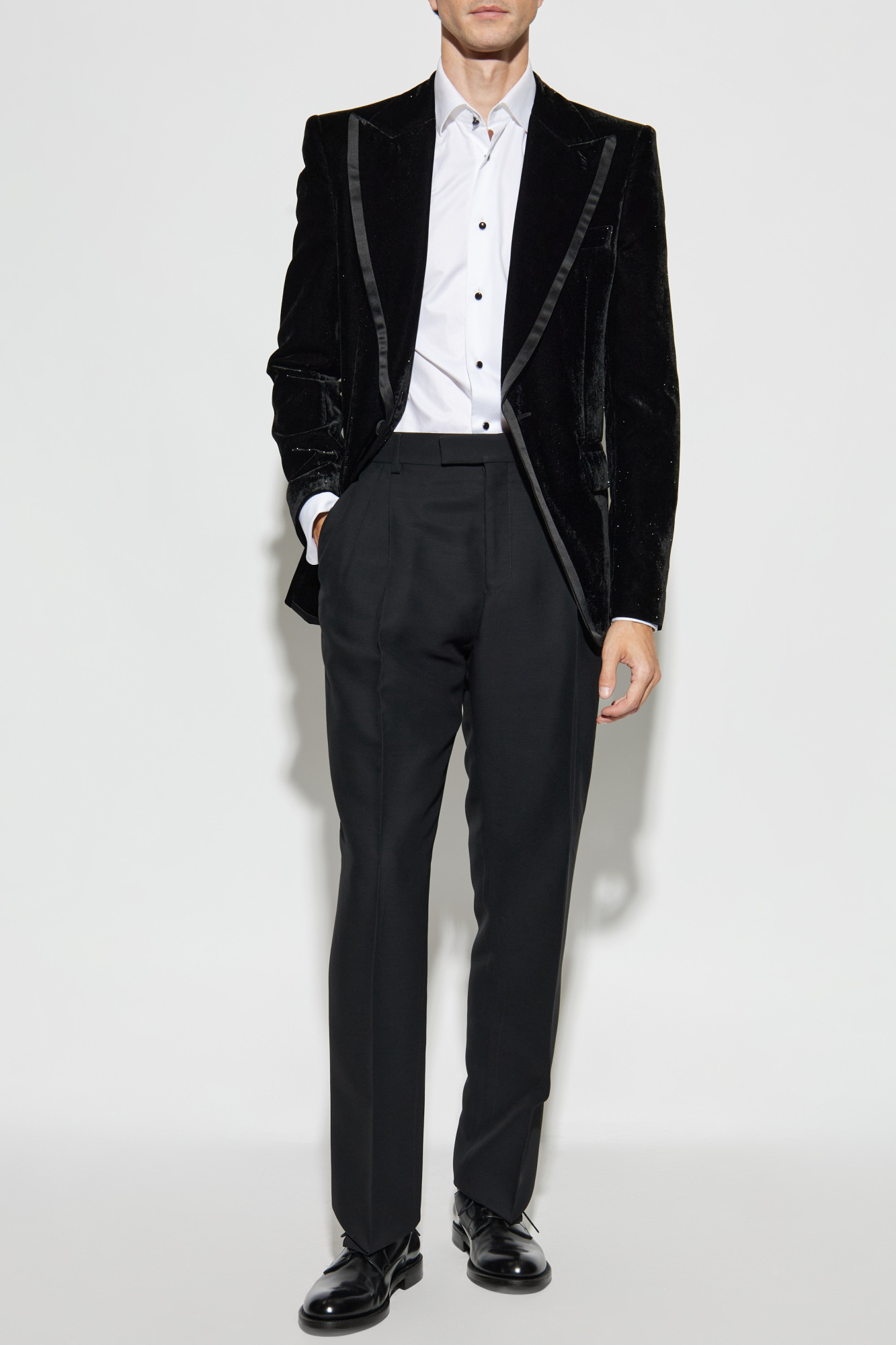 Velvet Blazer, Men's, Black