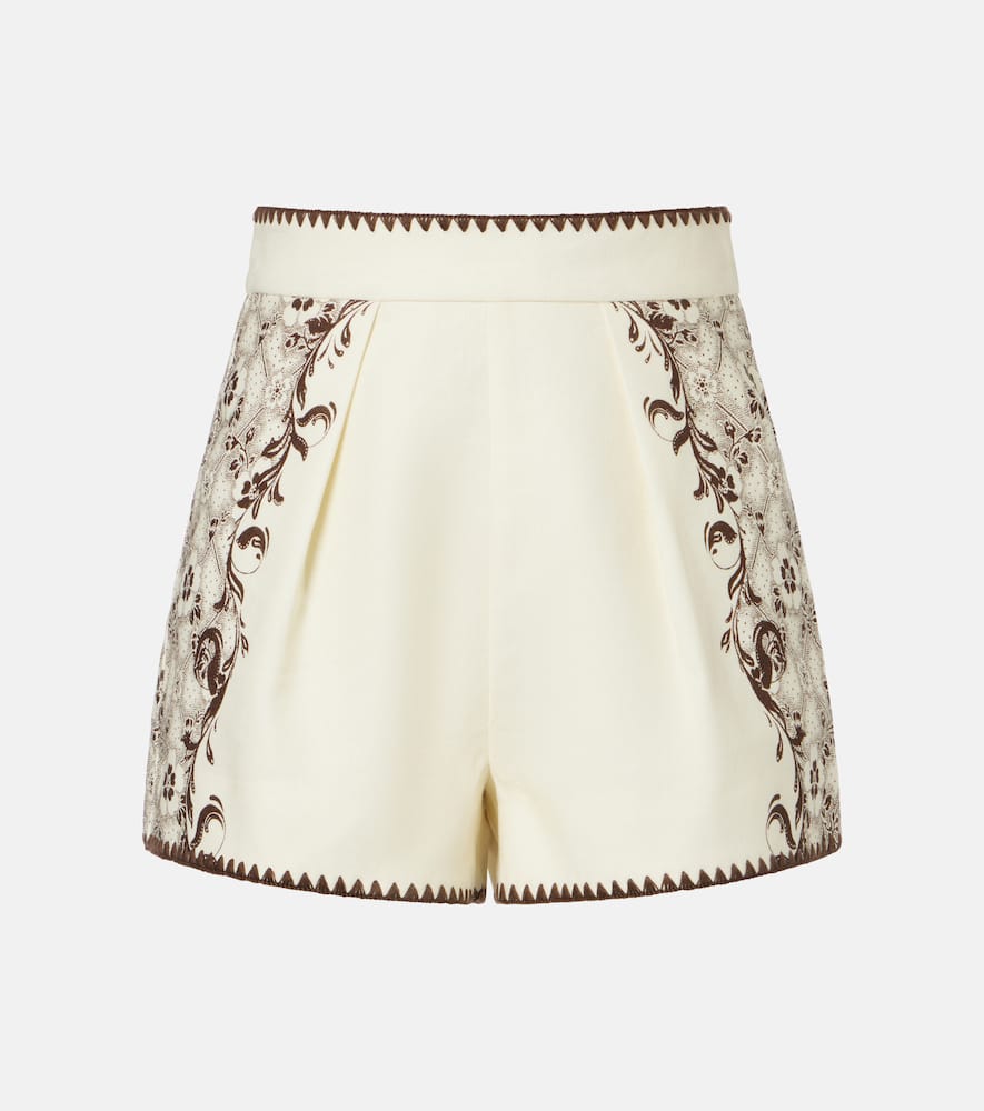 Alémais Printed linen and cotton shorts