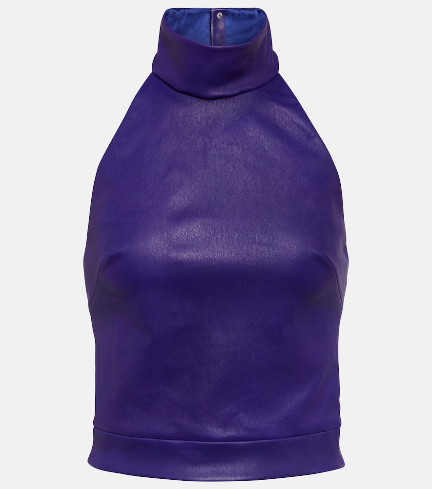 Vicky halterneck leather top