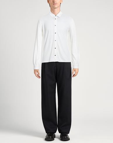 Man Shirt White Size 36 Cotton, Elastane