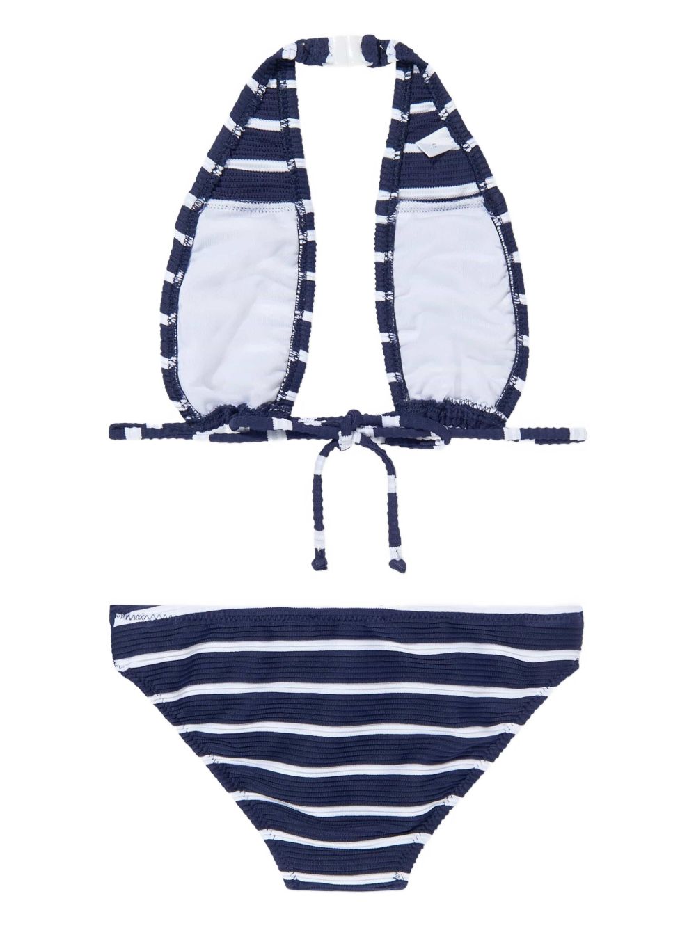 Striped halter-neck bikini - Blue