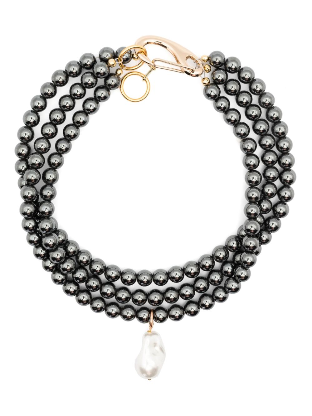 Layered pearl necklace - Grey