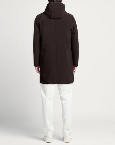 Man Coat Black Size L Nylon, Elastane