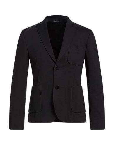 Man Blazer Black Size 38 Cotton, Polyamide, Elastane