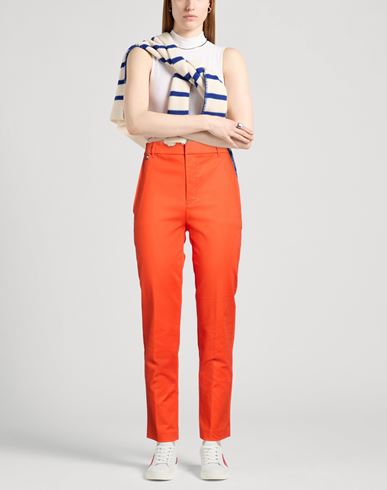 Woman Pants Tomato red Size 6 Cotton, Elastane