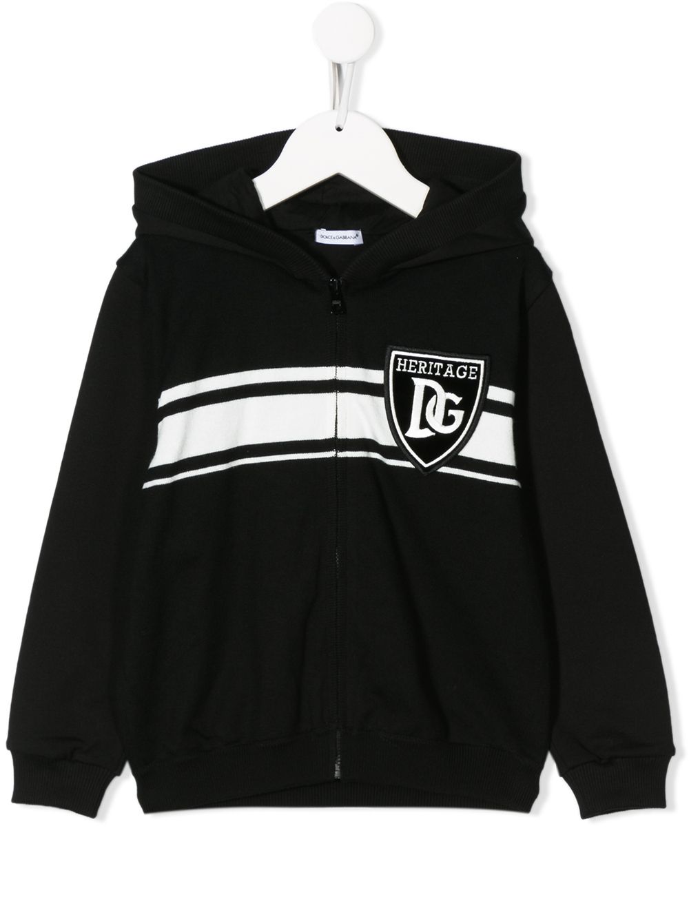 DG badge zip-up hoodie - Black