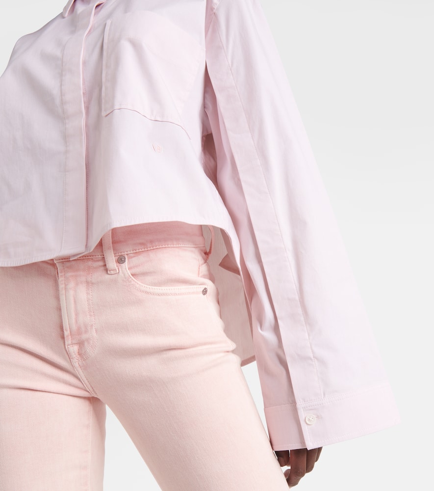 Cropped cotton-blend shirt