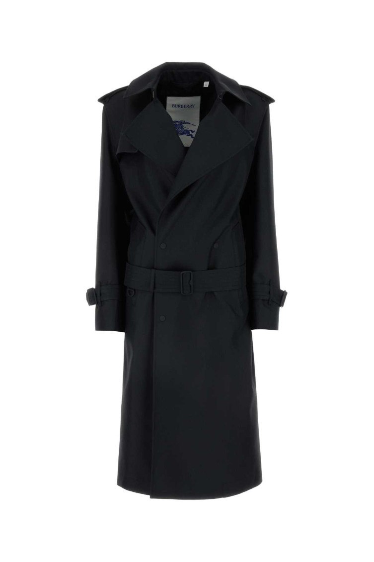 Black Silk Blend Trench Coat