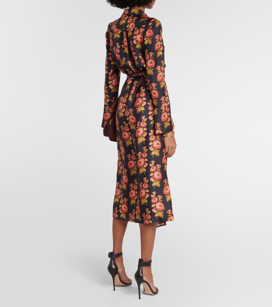 Etro Floral silk twill midi wrap dress