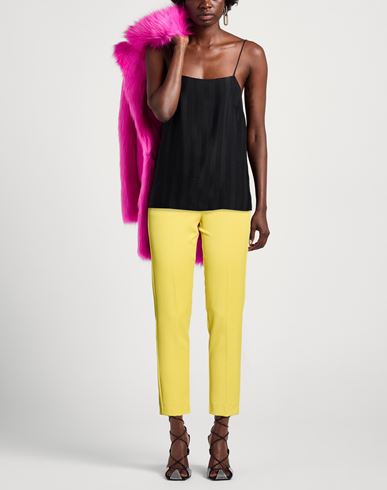 Woman Pants Mustard Size 6 Polyester, Elastane