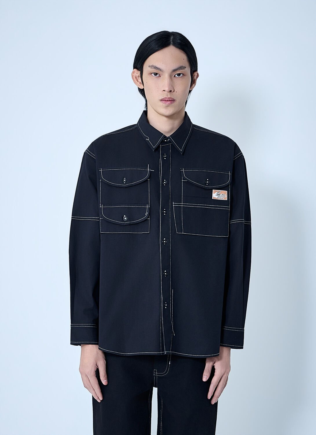 Contrast Stitch Utility Shirt