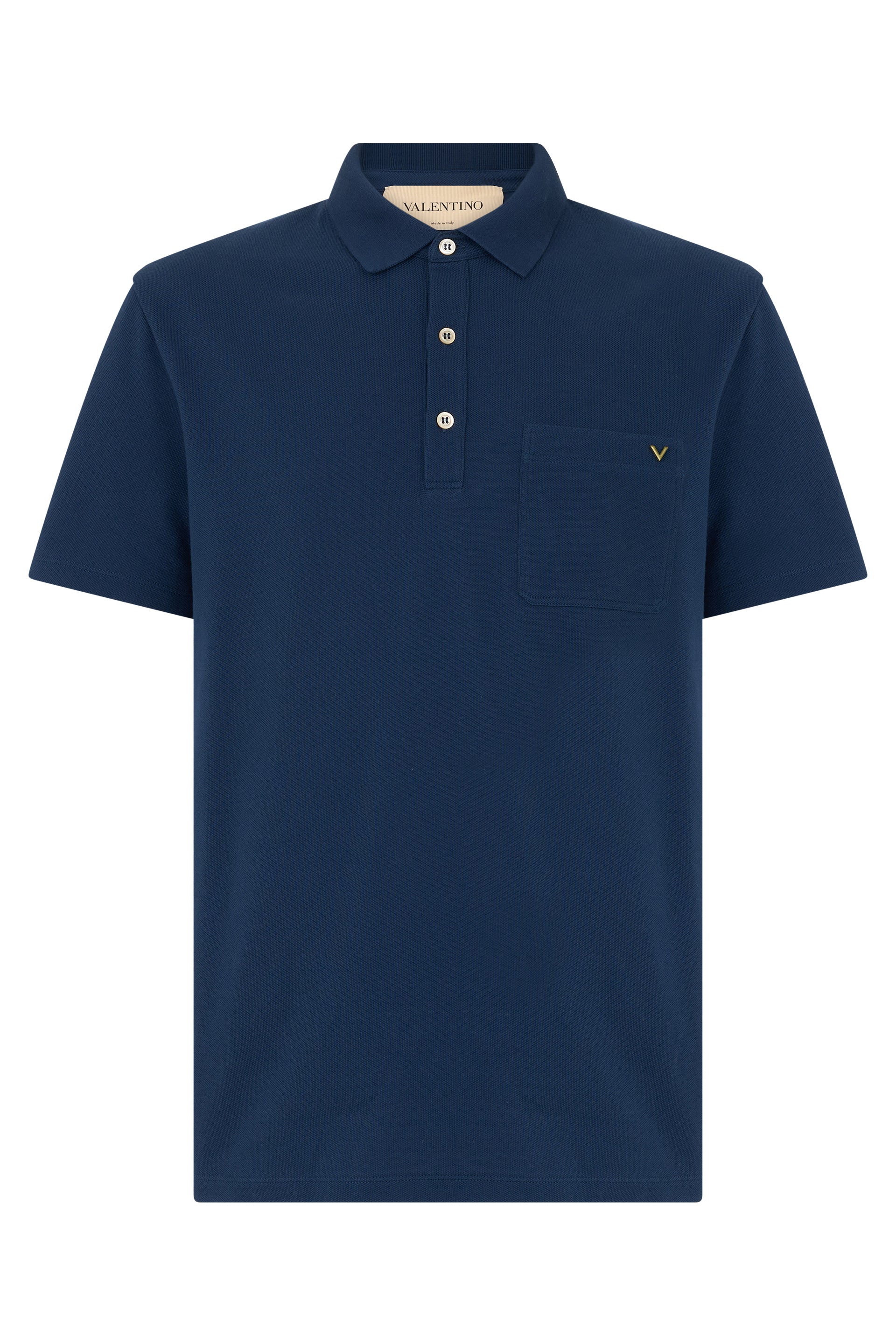 Piqué Cotton Polo Shirt — Navy