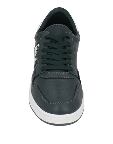 Ea7 Man Sneakers Dark green Size 7.5 Cow leather, Polyamide, Polyester, Polyurethane coated