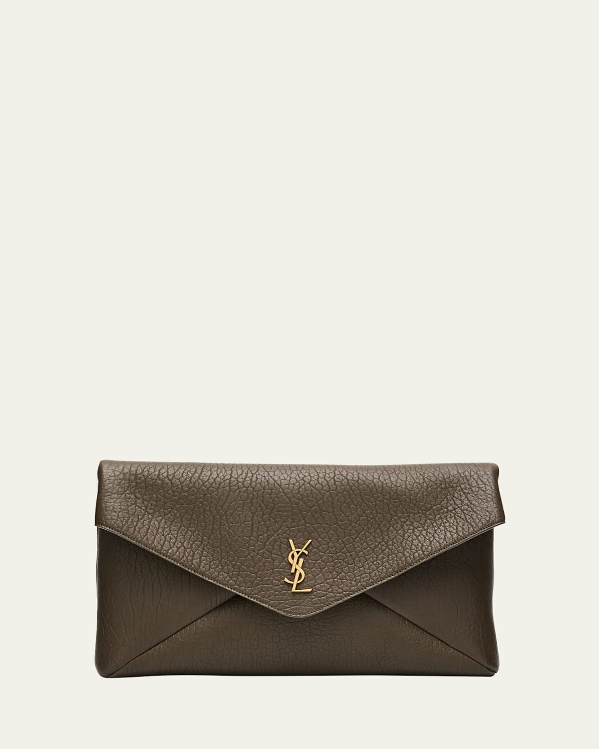 YSL Envelope Pouch in Grained Leather