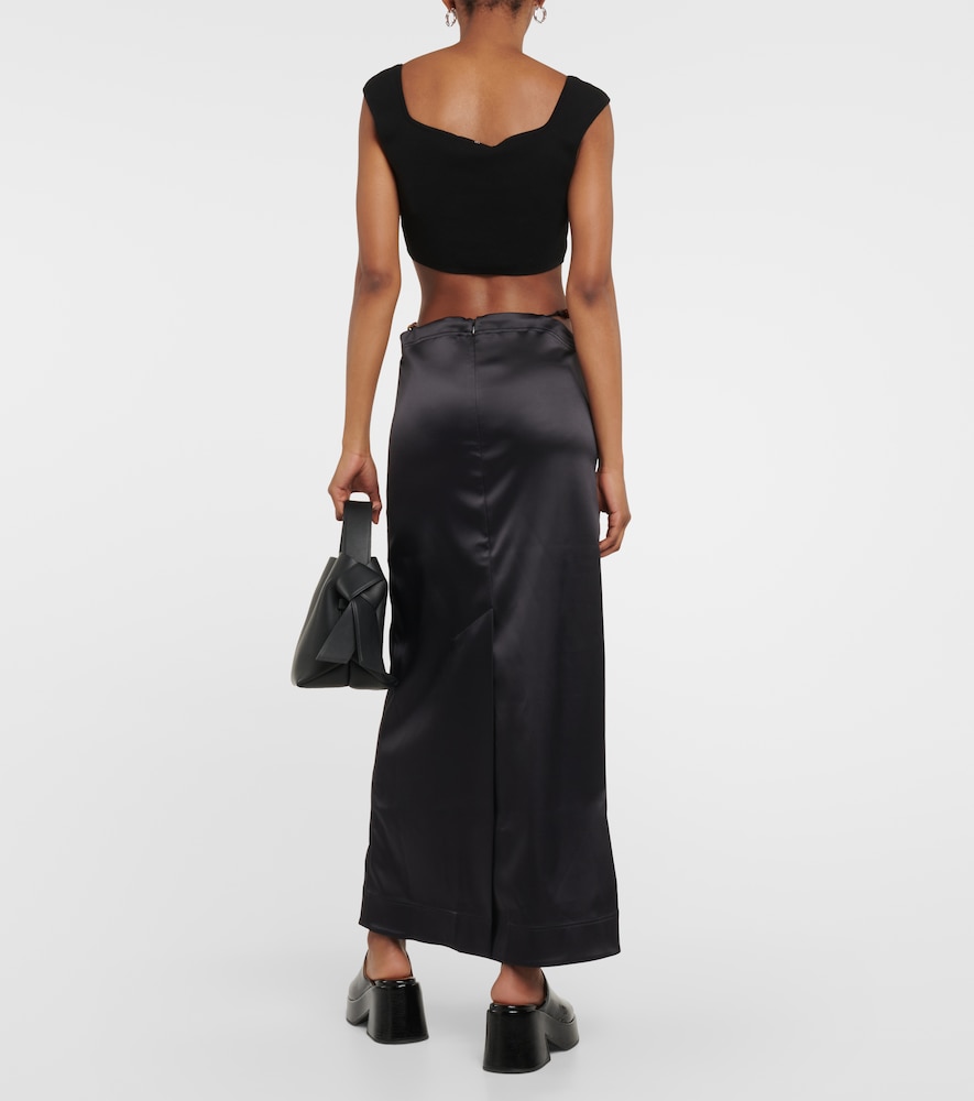 Ganni Satin maxi skirt