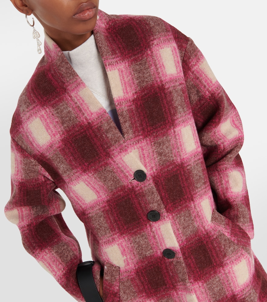 Gabriel checked wool-blend coat