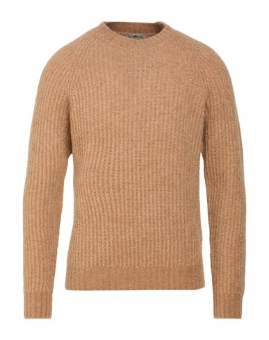 Man Sweater Camel Size M Virgin Wool, Cotton, Polyamide
