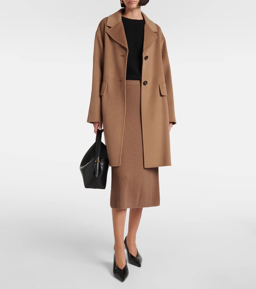 Just ribbed-knit wool and cashmere midi skirt