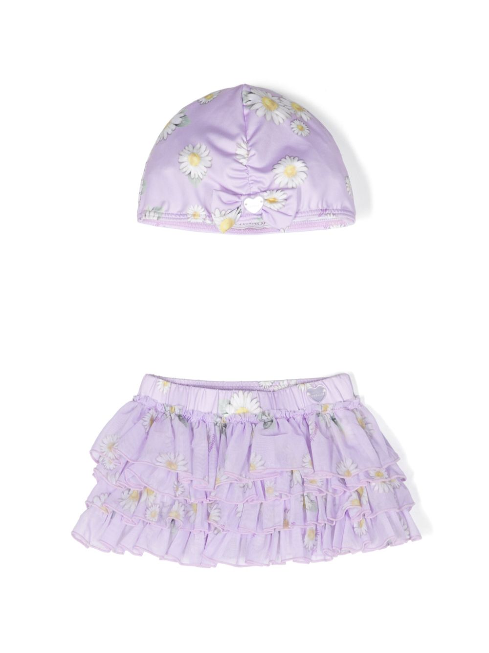 Floral-print swim skirt (set of two) - Purple