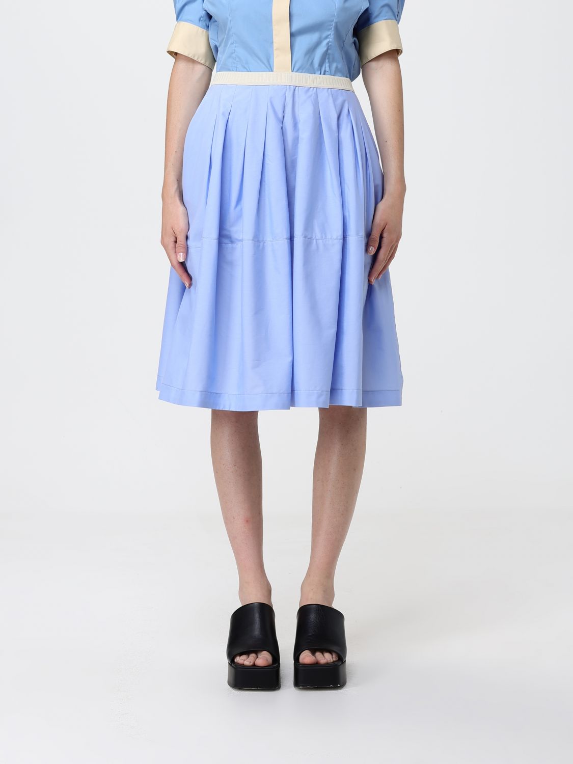 Skirt Woman color Gnawed Blue