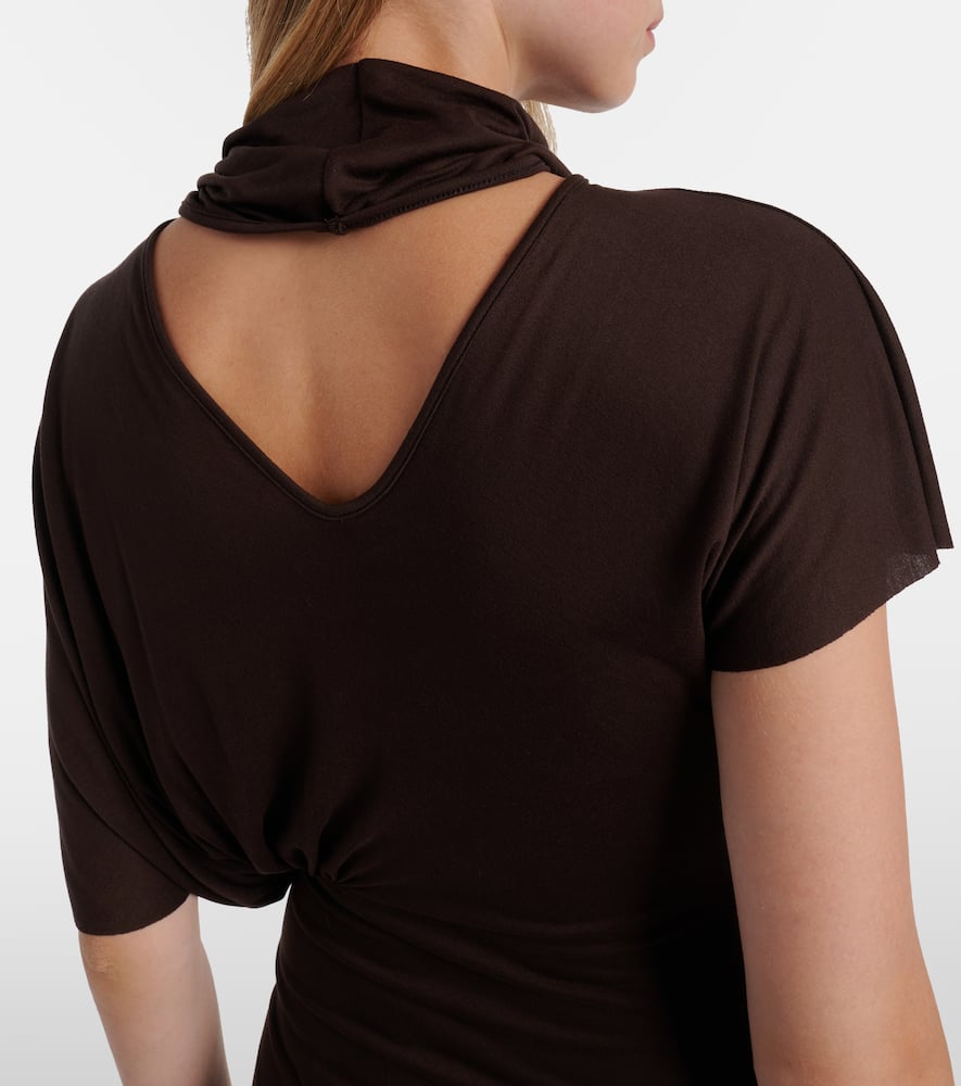 Lilith draped jersey gown