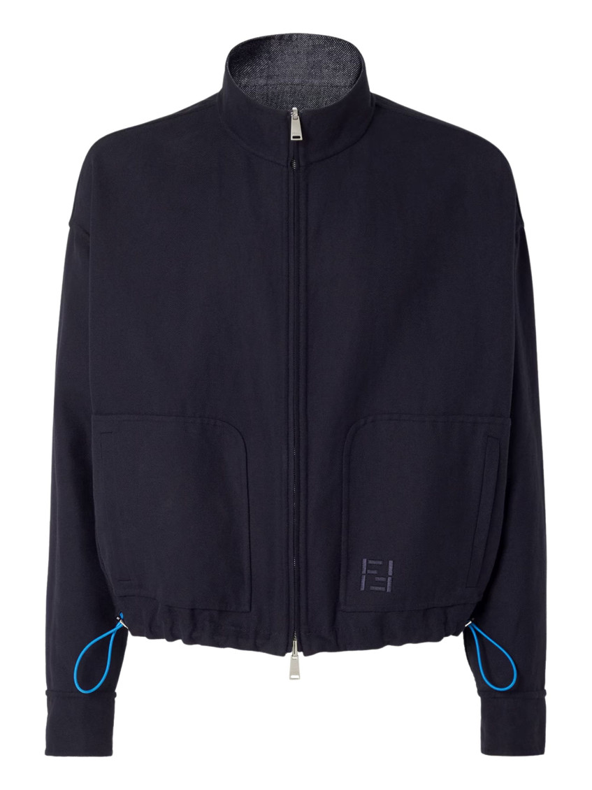 Reversible Denim Jacket With Embroidered Ff Logo