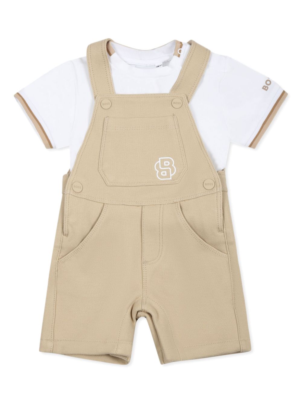 T-shirt and dungarees set - Neutrals