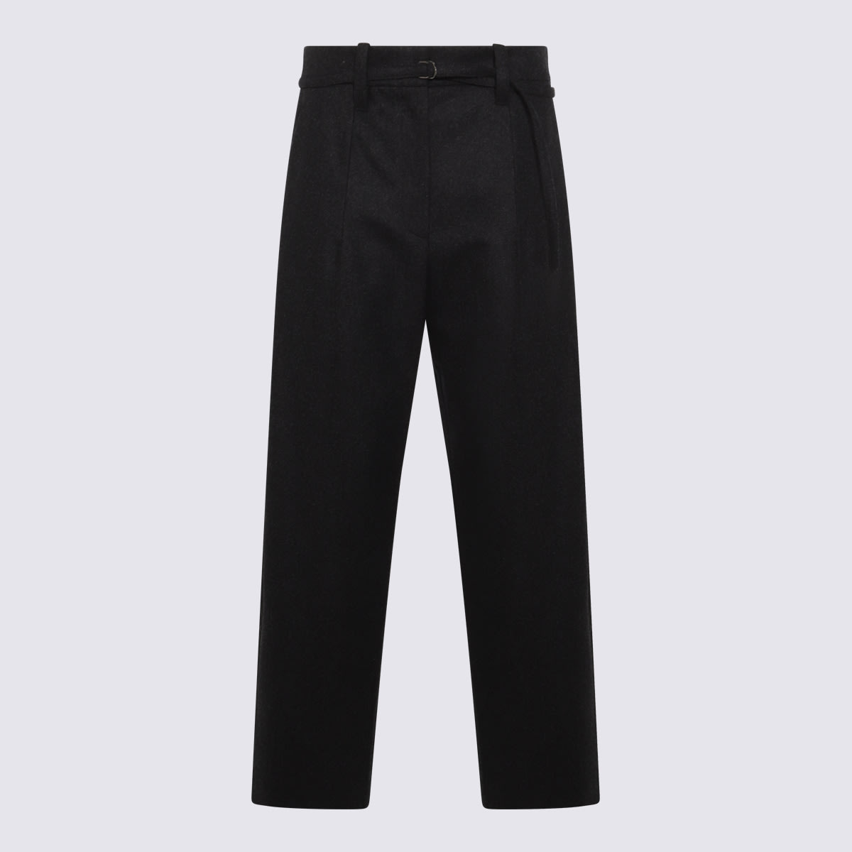 Wool belted-trousers - Grey