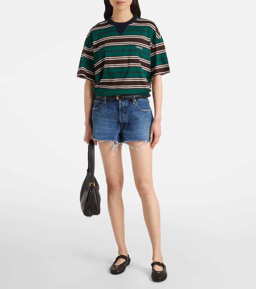 The Hang frayed mid-rise denim shorts