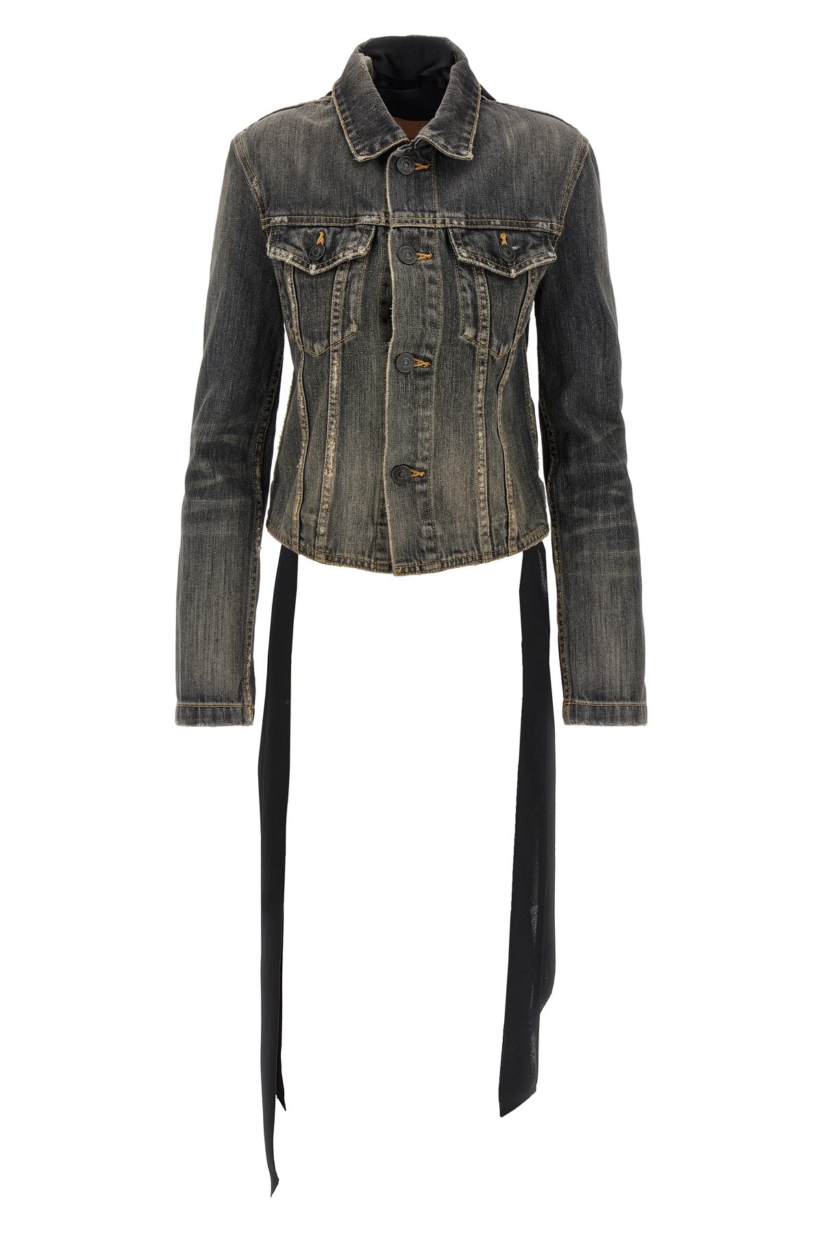 'Lace Up' Denim Jacket