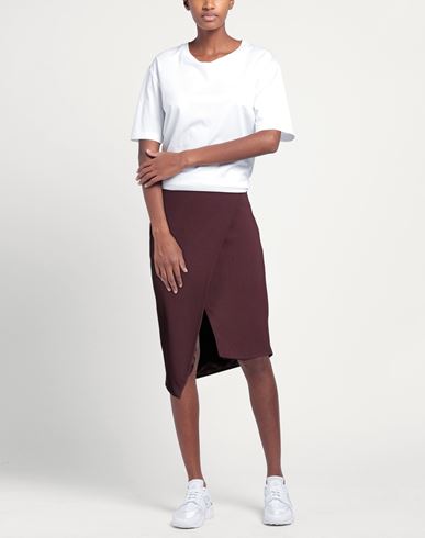 Woman Midi skirt Burgundy Size 10 Viscose, Virgin Wool