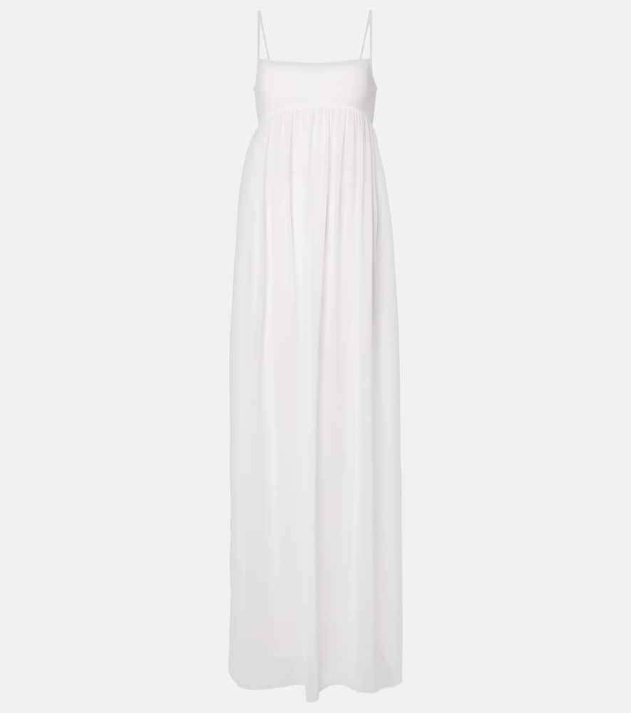 Peplo jersey and muslin maxi dress