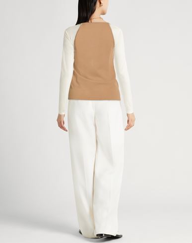 Sfilata Woman Top Camel Size L Viscose, Polyester