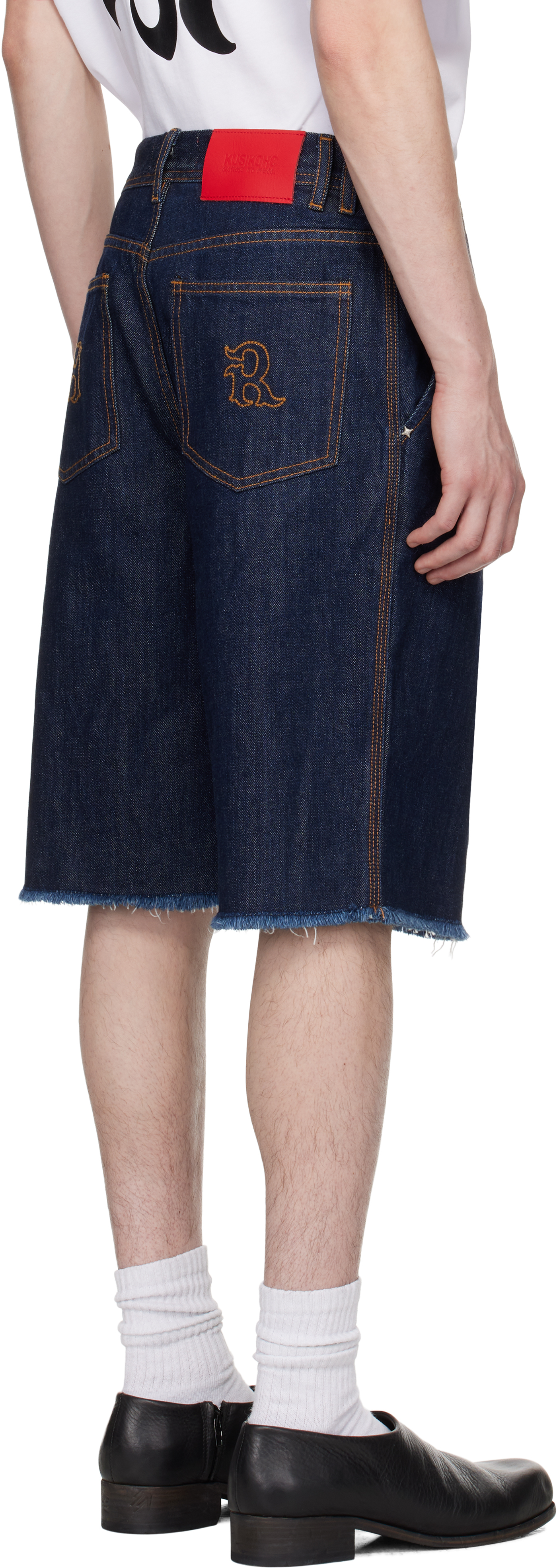 KUSIKOHC Navy Dart Denim Shorts