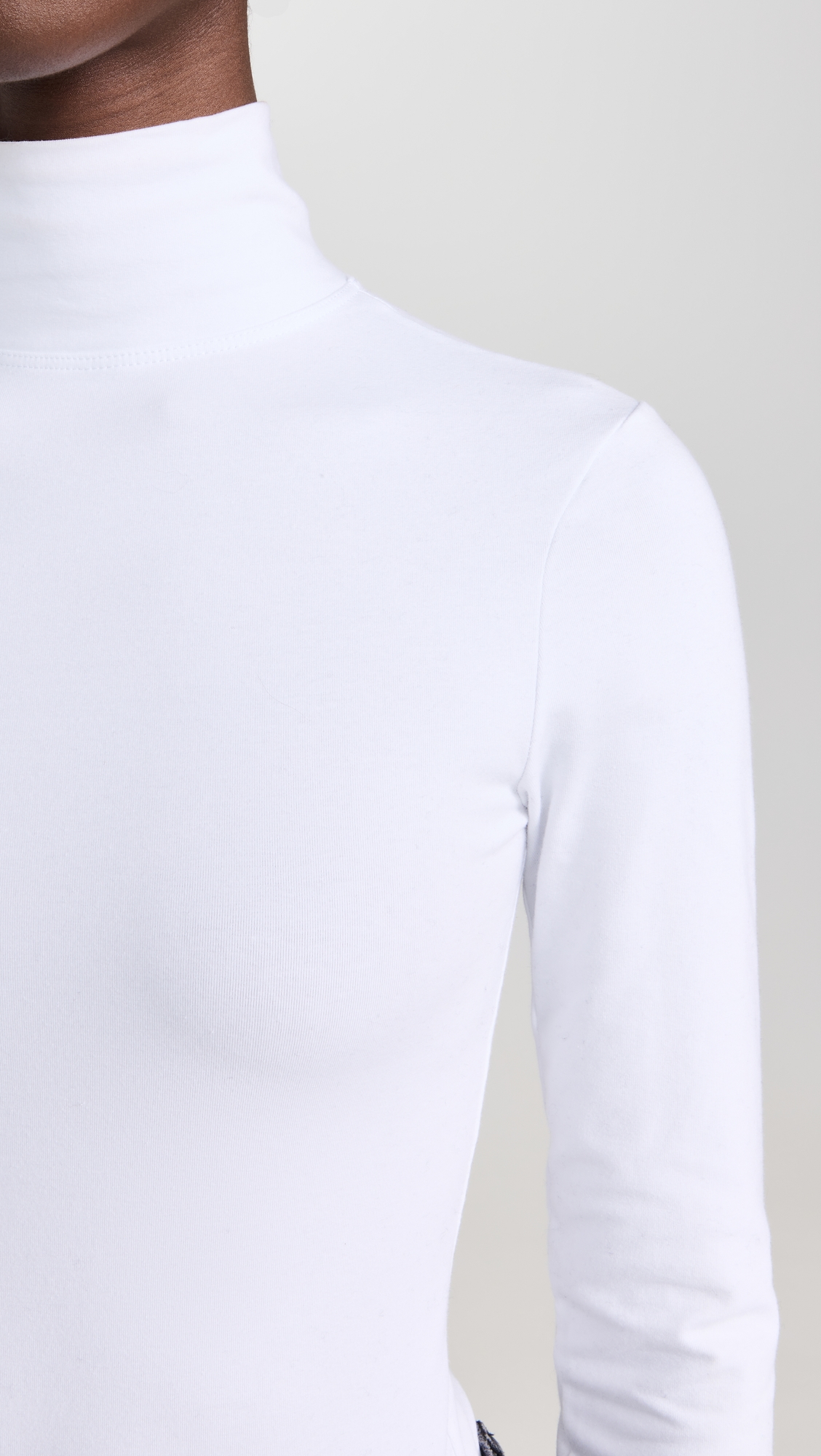 Power Player Turtleneck Thong Bodysuit White