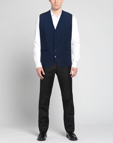Man Tailored Vest Navy Size 40 Polyester, Viscose, Elastane