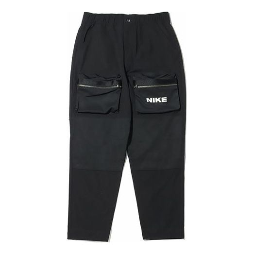 City Made Cargo Logo Casual Sports Long Pants Black