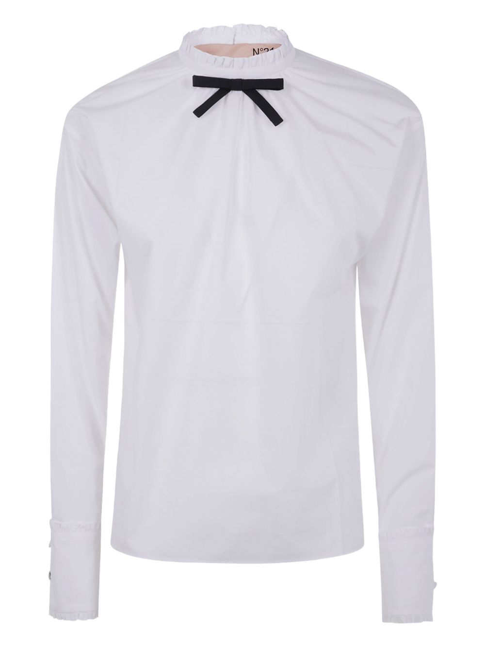 Bow-detailed ruffled shirt - White