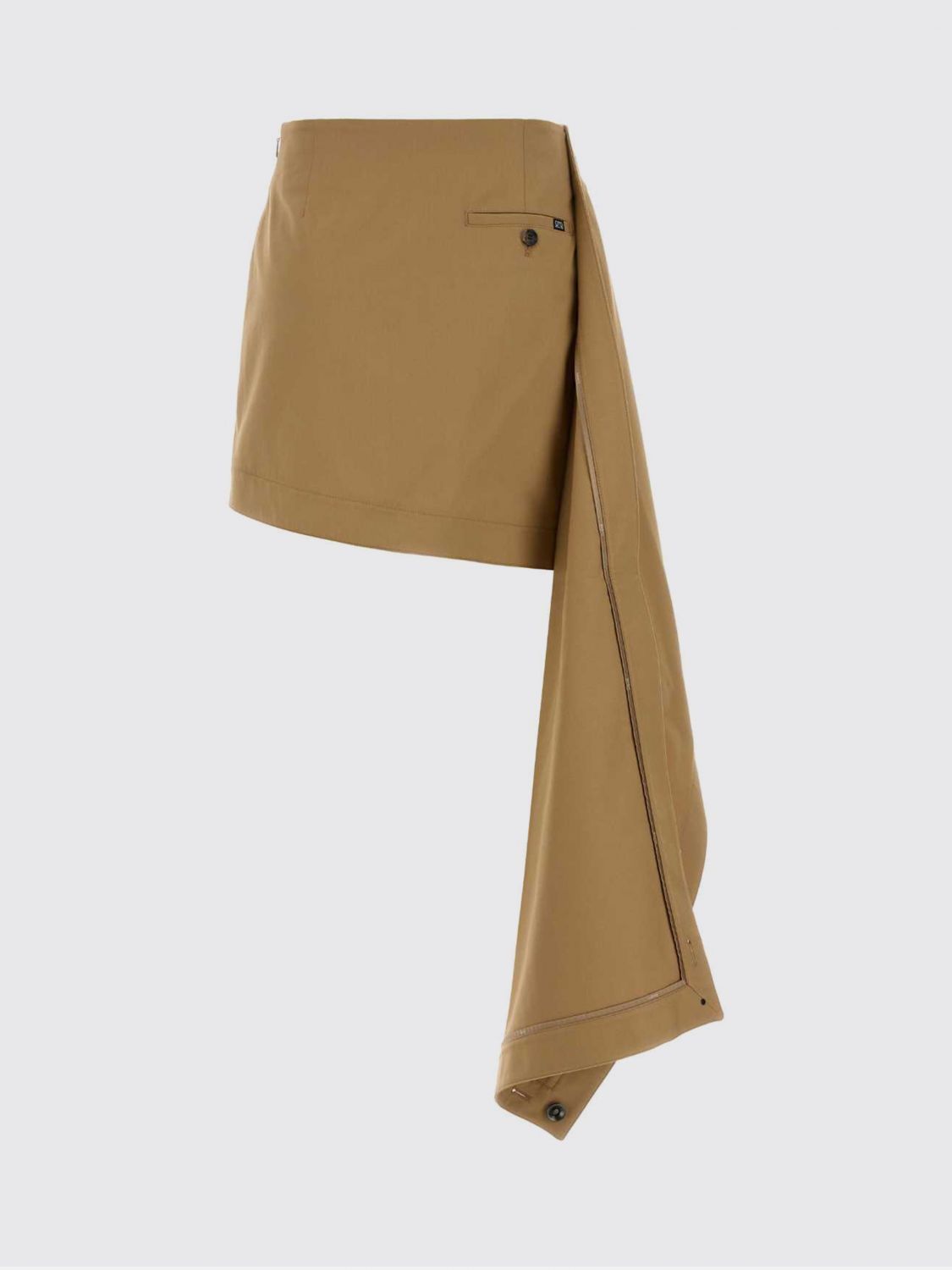 Cotton And Silk Skirt Beige