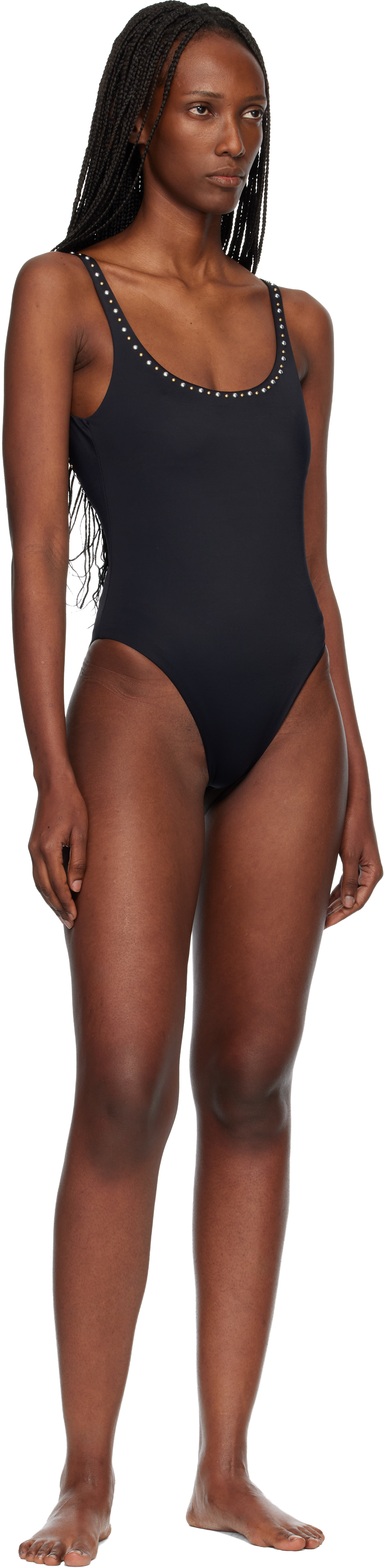 Black Studded Swimsuit