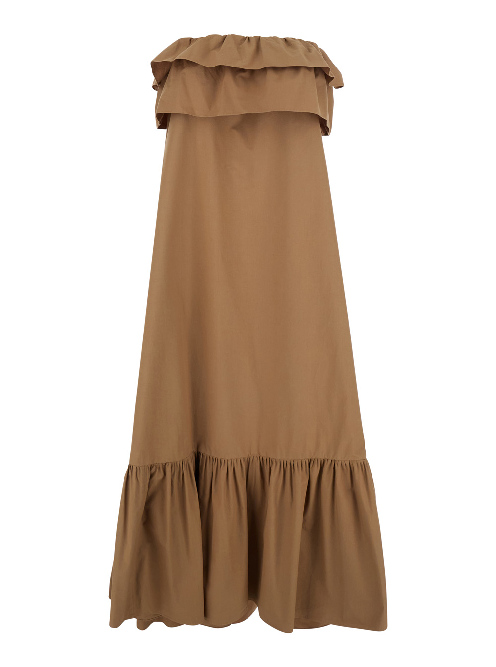 Ruffled Strapless Maxi Dress
