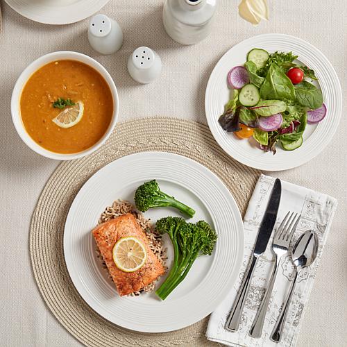 White Lines 12PC Dinnerware Set