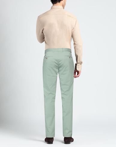 Man Pants Sage green Size 40S Cotton, Nylon, Elastane