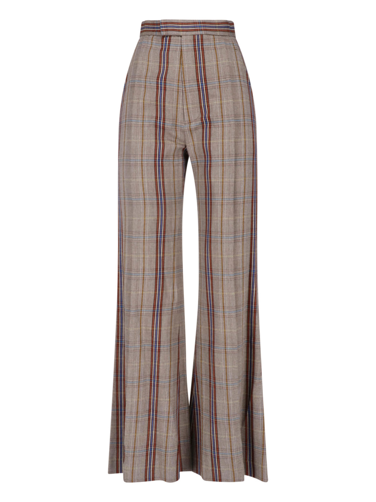 Women's Plaid Wide-Leg Trousers