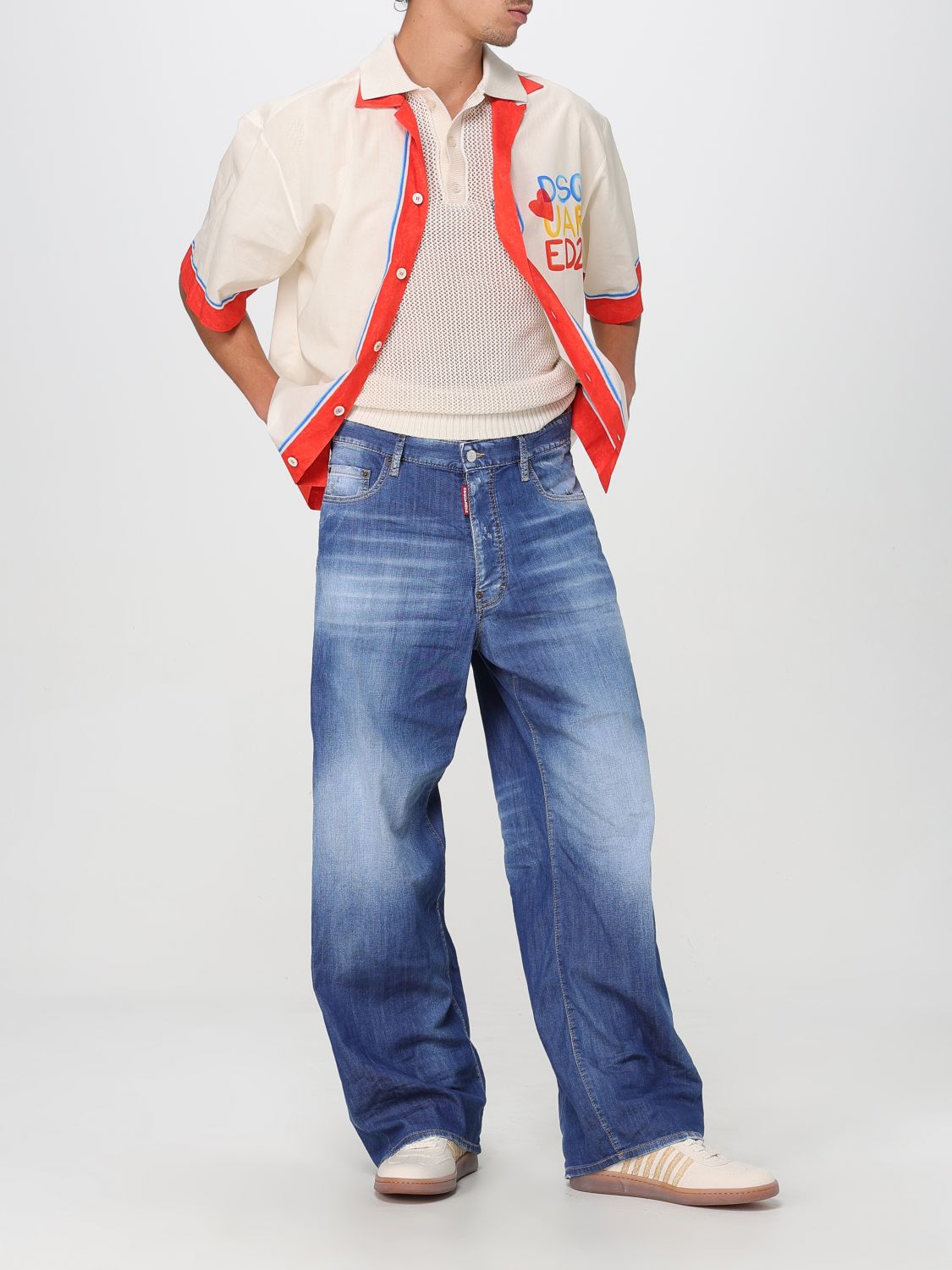 DSQUARED2 logo-embroidered jeans - Blue