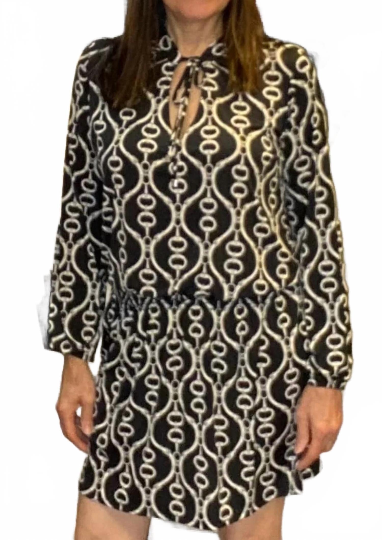 Smocking Links Detail Dress In Black