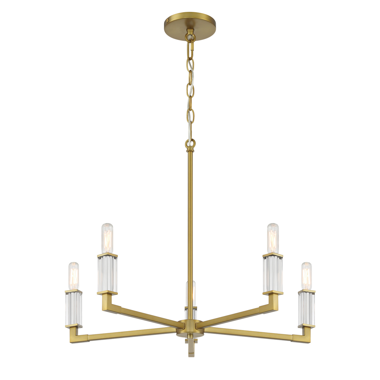 Soft Brass Chandelier from the Oro District Collection